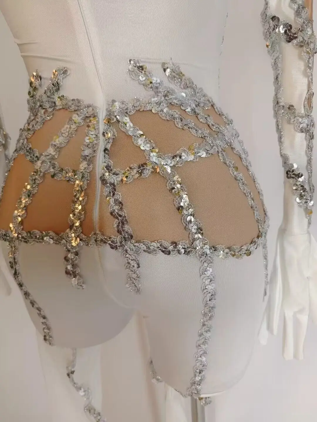 Combinaison Strass Kly pour Femme, Tenue de Soirée, Discothèque, Manches sulf, Chanteur, Danseuse, Costume de brev, Vêtements de Scène, Rotterdam