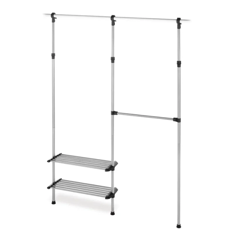 2 Shelf , 2 Rod Closet System , Adjustable Steel Closet Organizer, 10