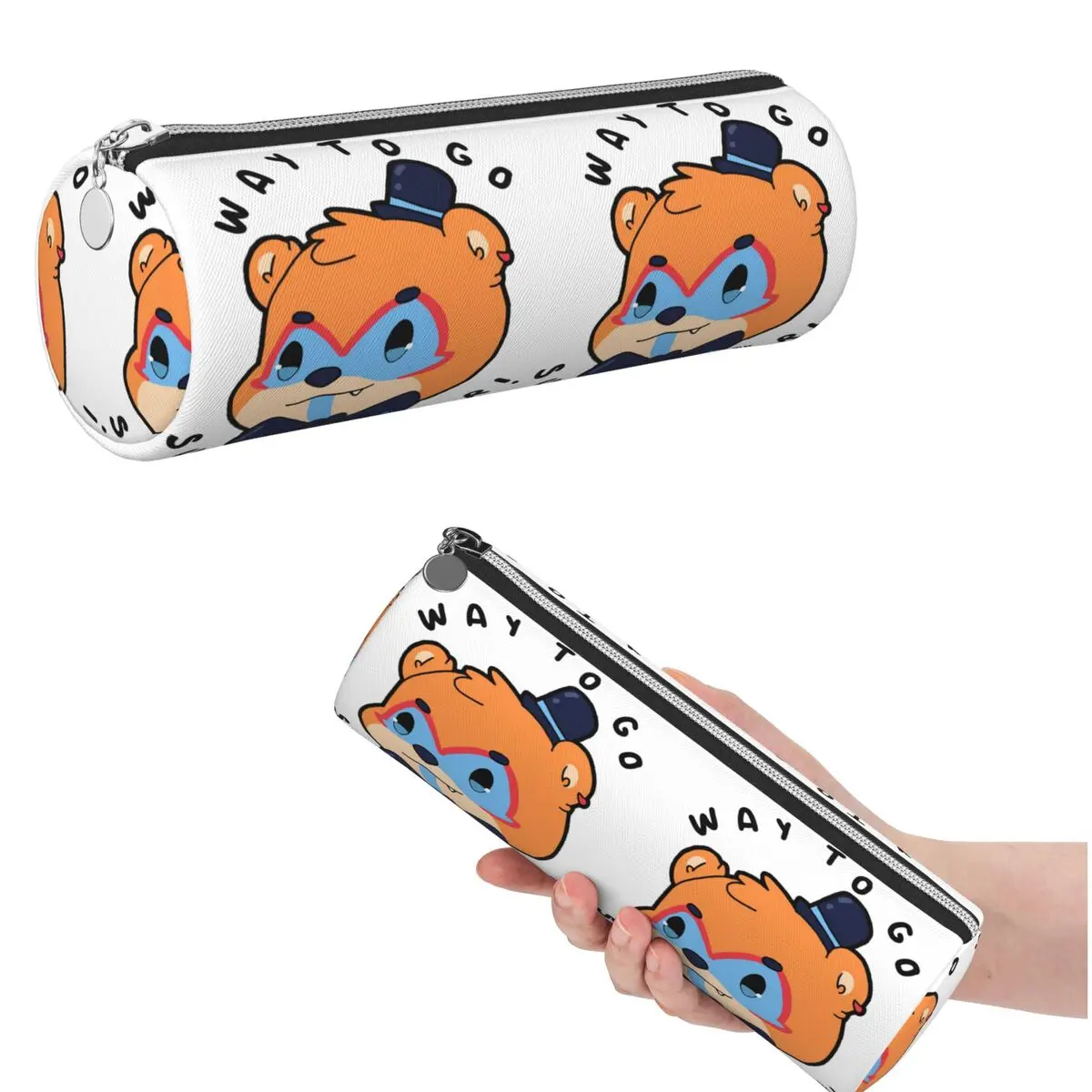 Estuche para lápices FNAF Security Breach Glamrock Freddy 'superstar' para estudiantes, regalos, caja cilíndrica para bolígrafos, bolsa para lápices, soporte para bolígrafos