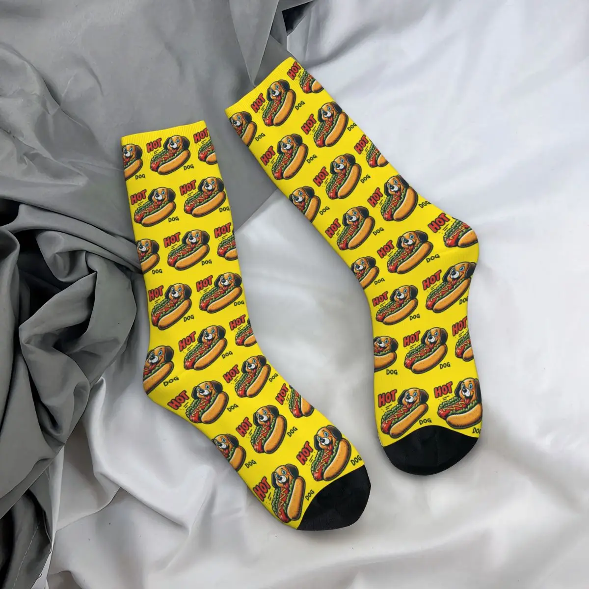 

REAL HOT DOG! Unisex Winter Socks Hiking Happy Socks Street Style Crazy Sock