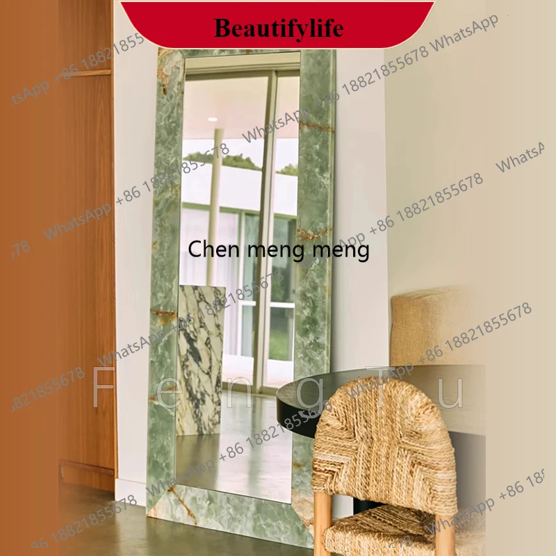 

G153 Italian light luxury sapphire marble dressing mirror full body floor mirror bedroom three-dimensional fitting mirror