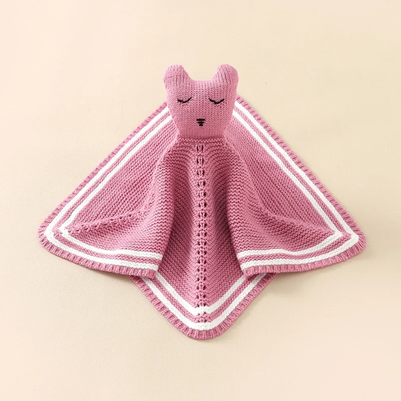 Serviettes tricotées Security ed pour bébé, dessin animé mignon, enfant, couverture apaisante, jouet de sommeil, lit, nouveau-né, fille, garçon, gant de toilette confortable, solide, 36x36cm