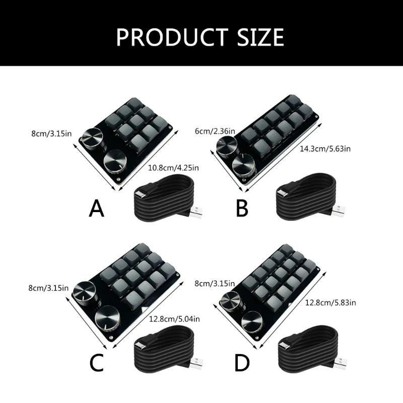 Bàn phím macro cơ học Phím lập trình 2 Núm điều khiển để chơi game hiệu quả