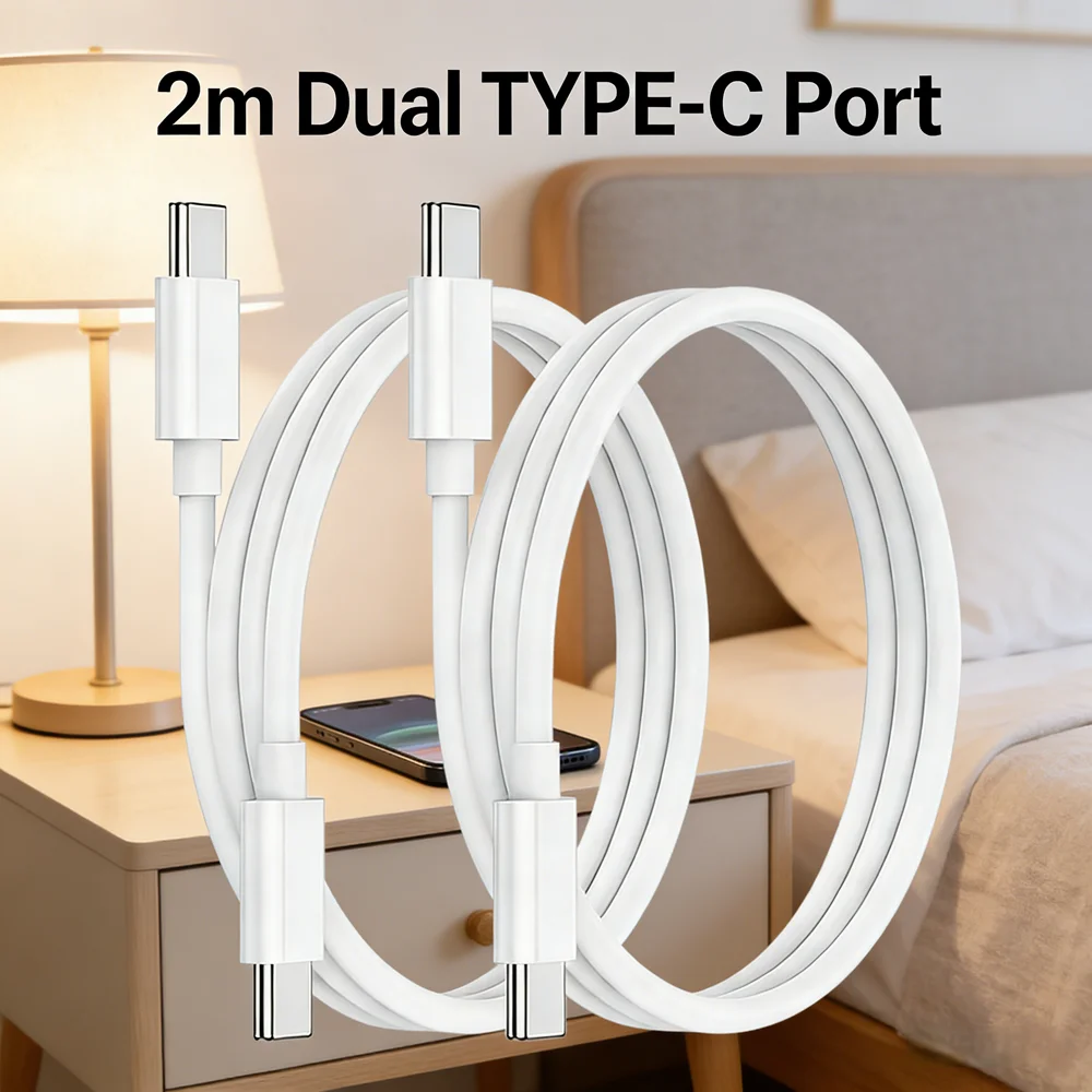 2-Pack 2M White USB…