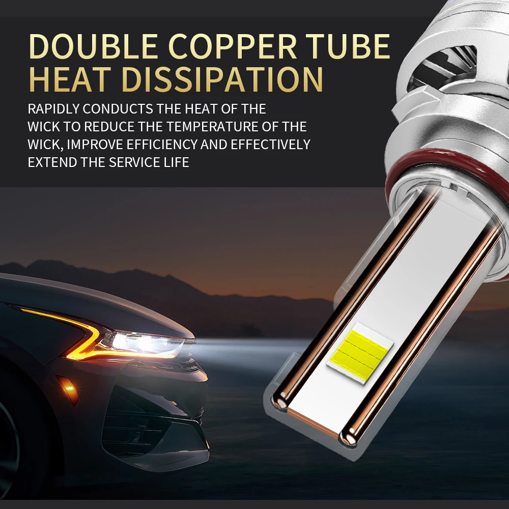 H7 H4 H11 Светодиодная фара высокой мощности 8580 CSP Canbus H1 H8 H9 9005 HB3 9006 HB4 Турбо-лампа Автомобильная светодиодная фара Противотуманная фара 6000K