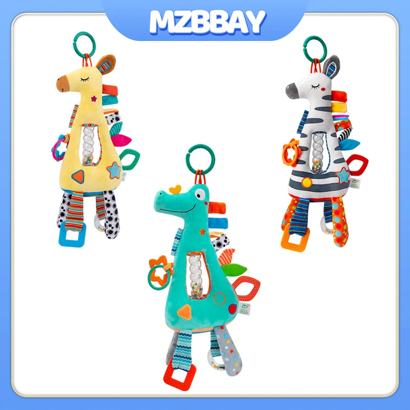 

Baby Sensory Plush Toys Soft Rattles Giraffe Animal Deer Stuffed Doll Teether Hanging Toys Baby Rattles Early Education Toy Gift