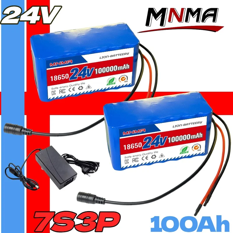 

7S3P 24V 100Ah 18650 Li-ion Rechargeable Battery Pack for Electric Wheelchair Scooter Backup Power Supply with 29.4V 2A Charger