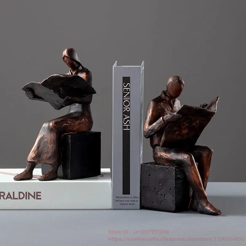 

Vintage Scholar Bookend Statue for Literary Home and Office Decor