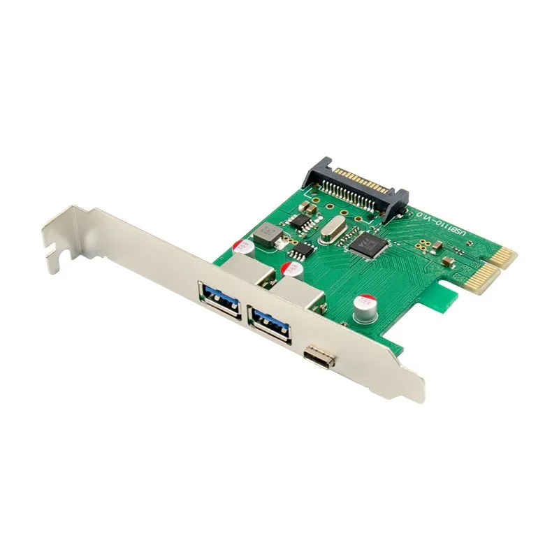 

Добавьте к картам 2 порта Type-a Порт PCIE X4 USB3.1 10 Гбит/с Карта расширения 2A1C Чип порта VIAVL805 Адаптер Контроллер Конвертер