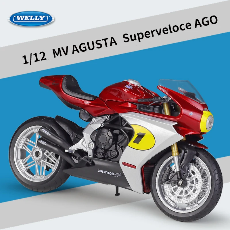 WELLY 1/12 MV Agusta Superveloce Ago Motorcycle Model Toy Vehicle Collection Autobike Shork-Absorber Off Road Autocycle Toys Car