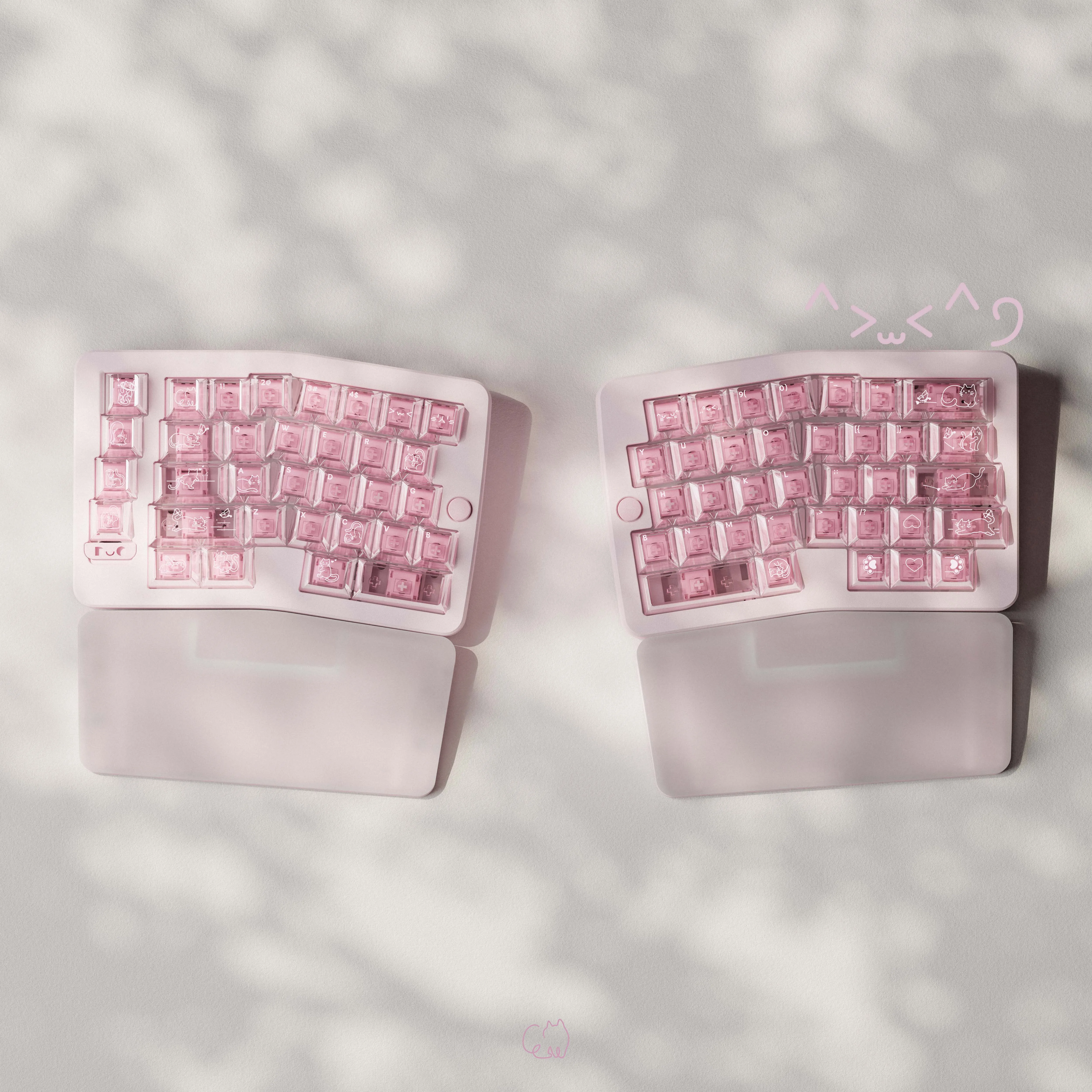 Leuke Jelly Cat Thema Keycaps 140 toetsen PBT + PC Keycaps Roze Kersenprofiel Aangepaste Key Caps voor mechanisch toetsenbord Geschenken PC Gamer