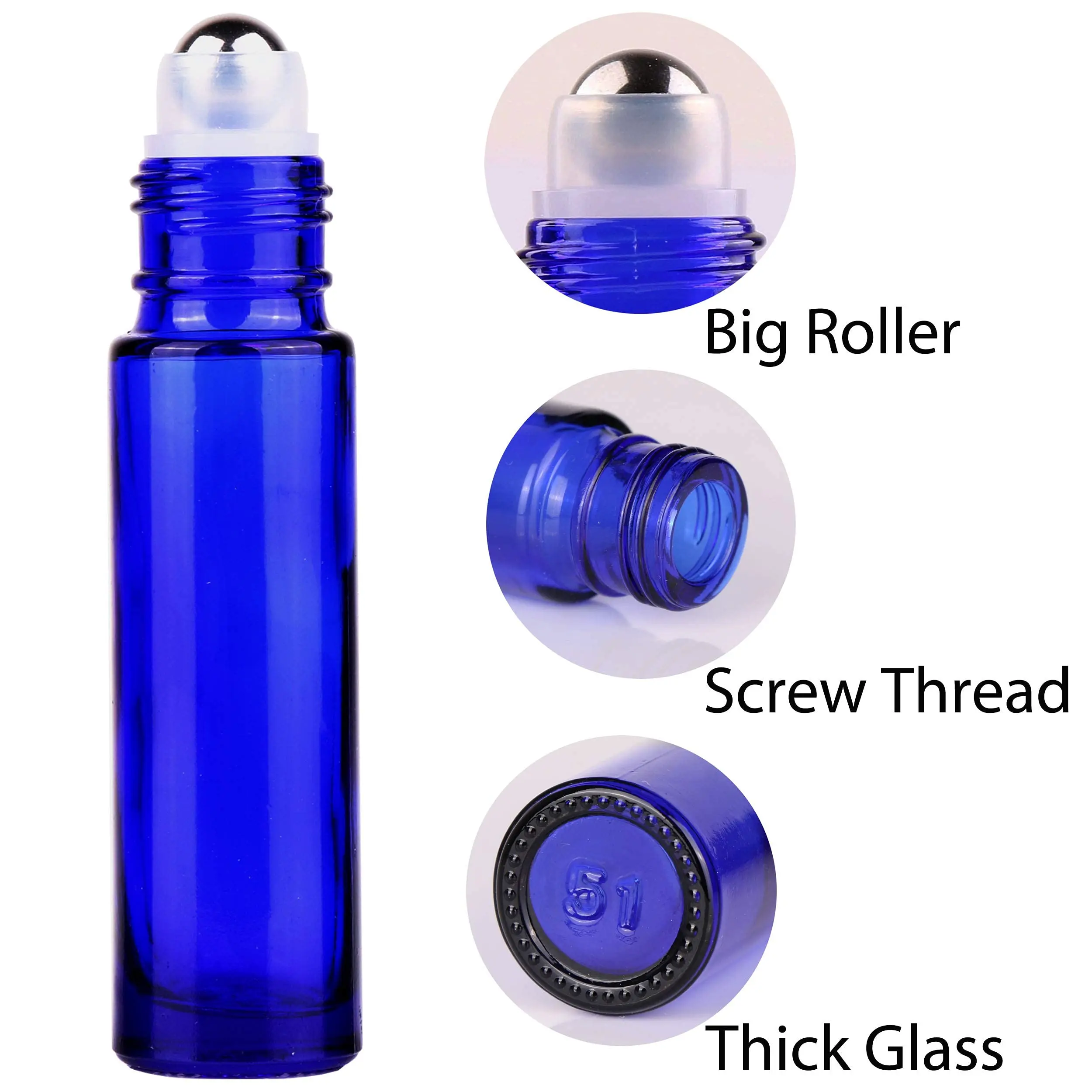 24pcs Glass Roll on Bottle 10ml Empty Essential Oil Roller Bottle with Stainless Steel Ball Opener Funnel Travel Accessories