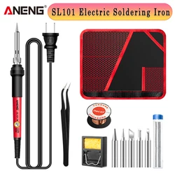 ANENG SL101 elektrikli havya sıcaklık ayarlanabilir 220V 110V kaynak aracı seramik isıtıcı lehim İpuçları aracı ab/abd Plug