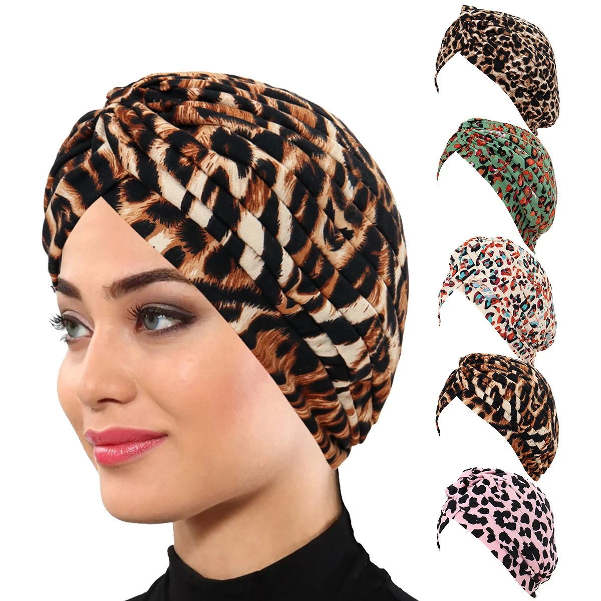 Hijabs con estampado de moda para mujer, turbante elástico, bufanda, gorros, diadema para quimioterapia contra el cáncer, accesorios para la caída del cabello