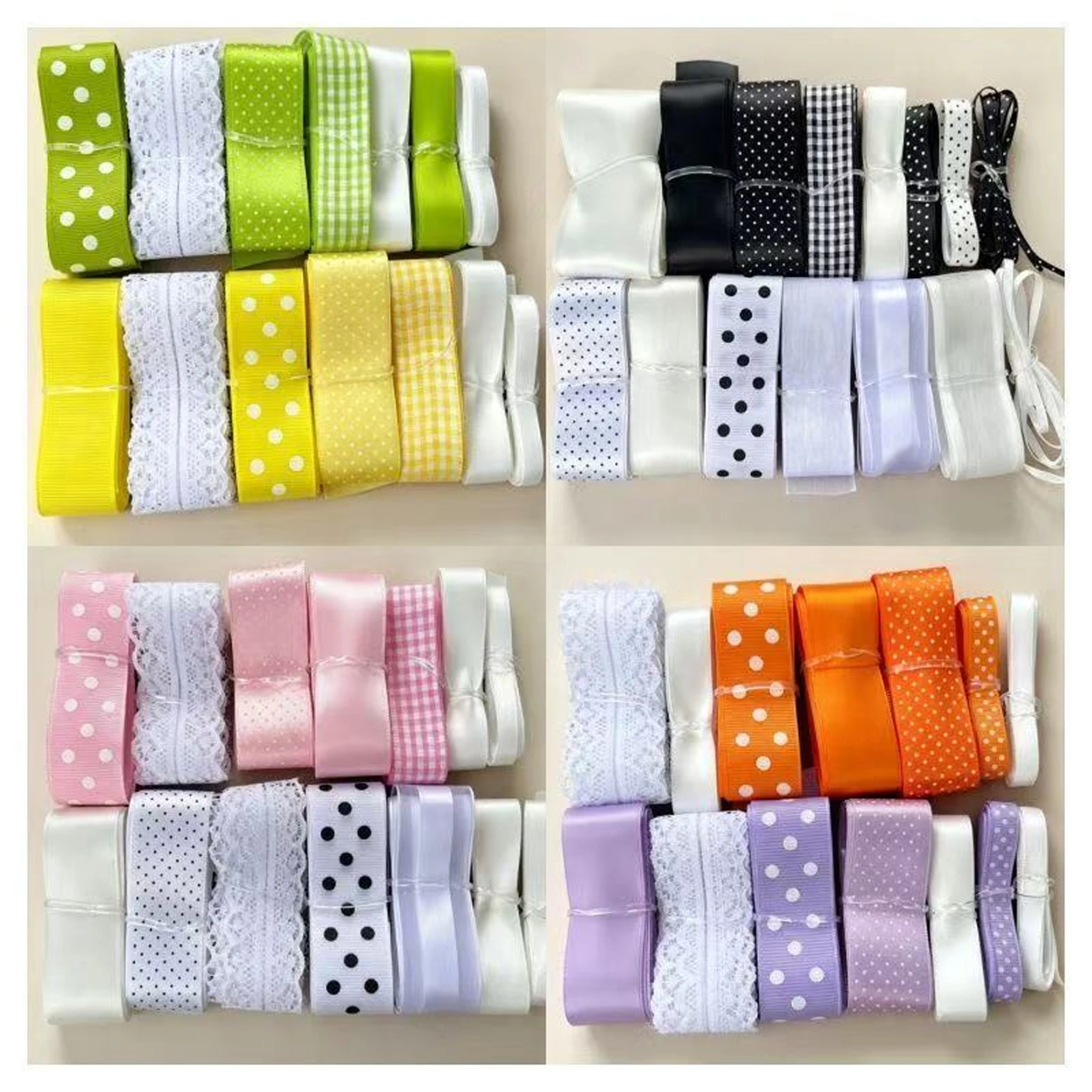 7-teiliges Set mit gepunkteten Schleifenbändern zum Aufhängen an Taschen, DIY-Bastelmaterial-Set für Anfänger, inklusive Klebestäbchen und Abdeckung, niedliches Geschenk – Detail 1