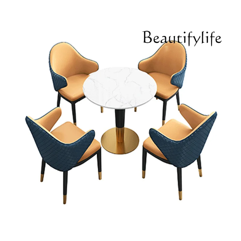 Light luxury commercial negotiation table and chair combination lobby western restaurant cafe leisure area small round table