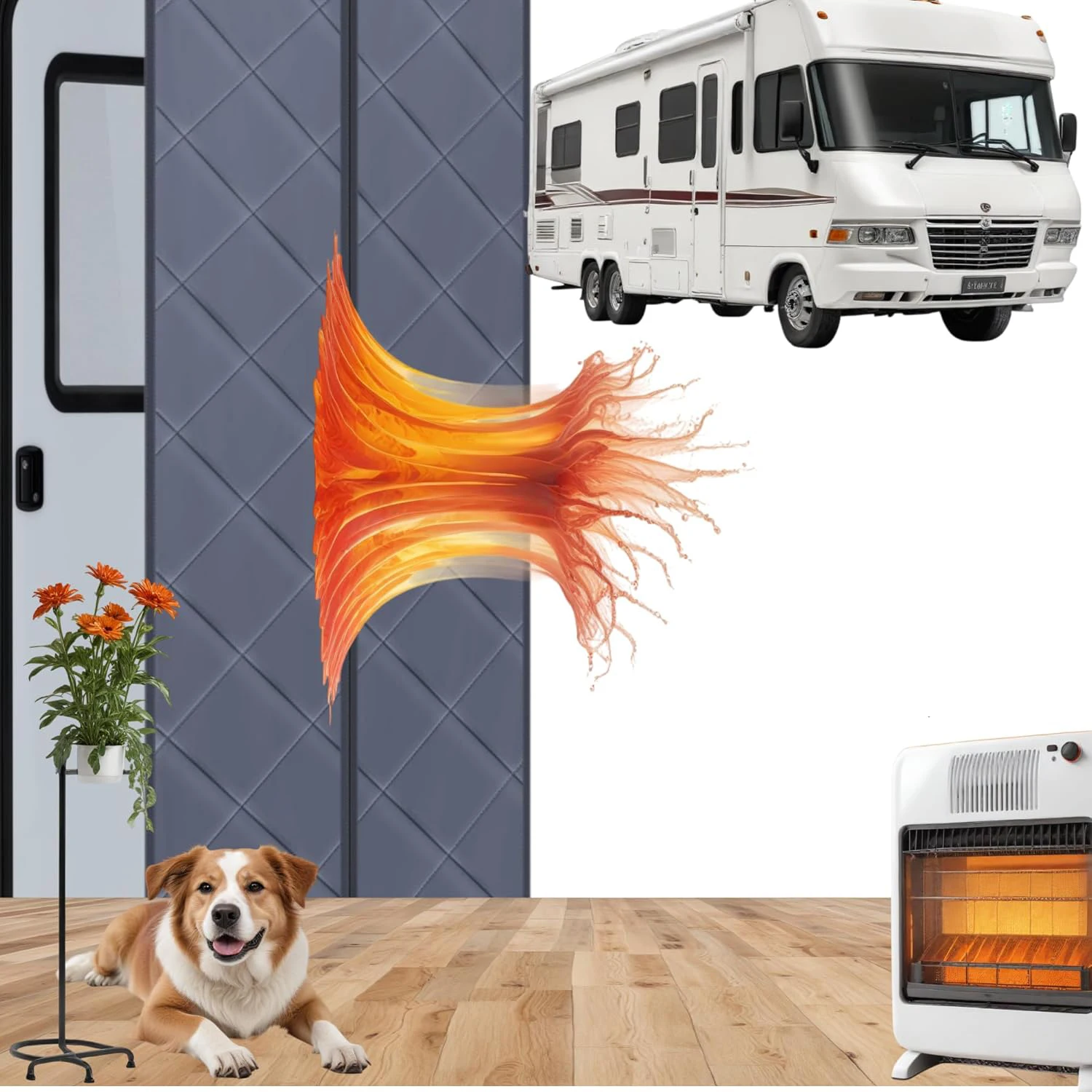 

RV Camper Insulated Door Cover RV Insulated Door Cover RV Insulation Size 33" X 80/82" Magnetic Thermal Insulated Door Curtain