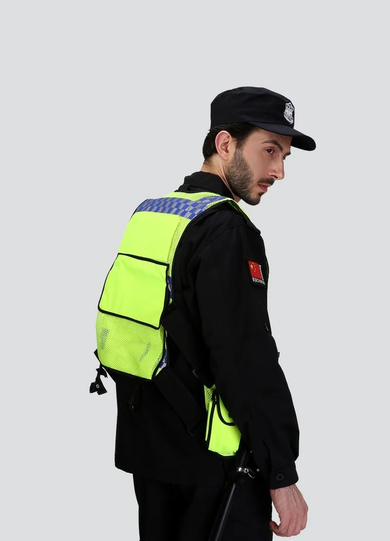 Rompi Reflektif Multi-tas Konstruksi Situs Bangunan Rompi Perlindungan Keselamatan Jaket Pakaian Neon