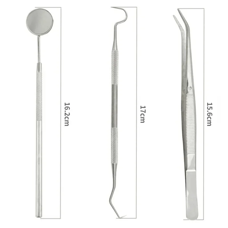 

304 Stainless Steel 3pcs Tools Kit with Scraper Mirror Probe Surgery Instruments