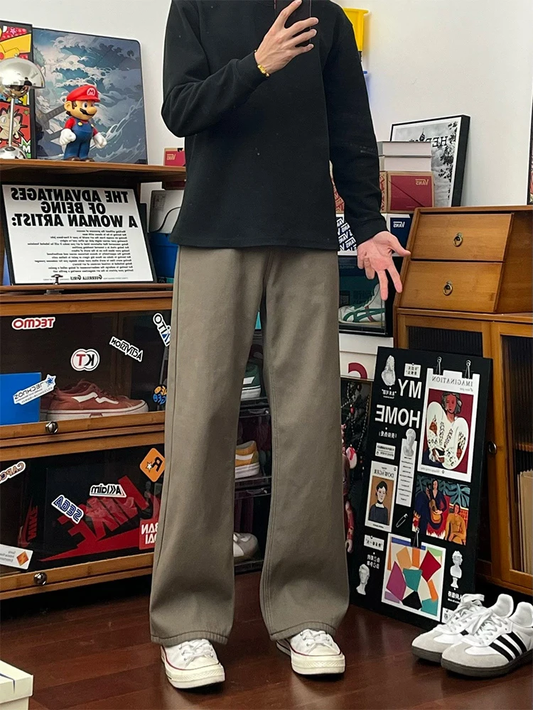 

Мужские джинсы Ce Brown в американском ретро-стиле, зауженные прямые, с высокой талией, длинные, расклешенные, молодежные, трендовые