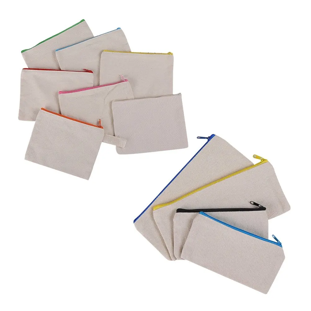 

10Pcs Canvas Zipper Pouch Heavy Duty Pencil Case for Stationery Pens Pencils Markers Ideal School Travel Organizer