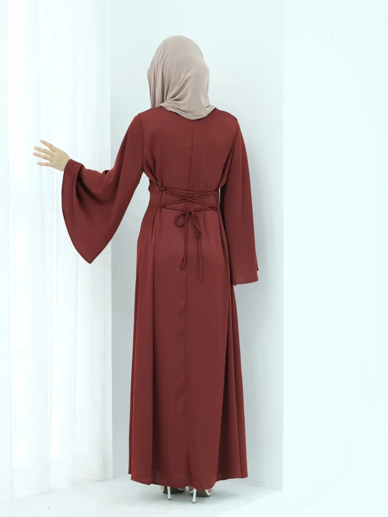 Moslim Jurk Voor Vrouwen Party Abaya Bandage Jurken Ramadan Eid Islam Vestidos Jalabiya Arabische Lange Gewaad Marokko Dubai Kaftan