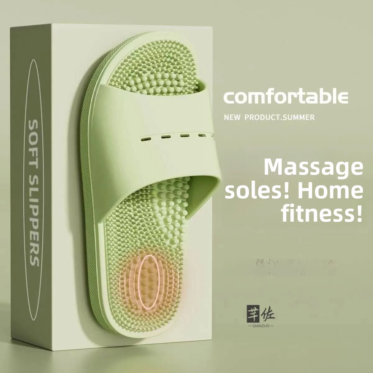 

Anti-Slip Massage Bottom Slippers Indoor Home Bathroom Men Women Shoes Comfortable Slip-Resistant Sandals Foot Bottom Acupoint