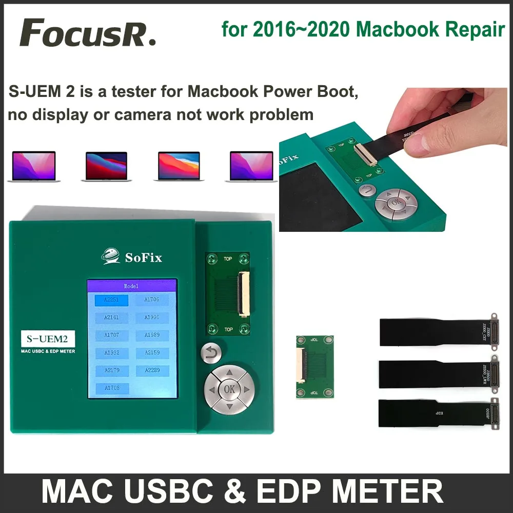 

S-UEM2 Tester USBC Tester For MacBook Mac Logic Board EDP Meter Connector Power Boot No Display Camera Fault Not Work Repair