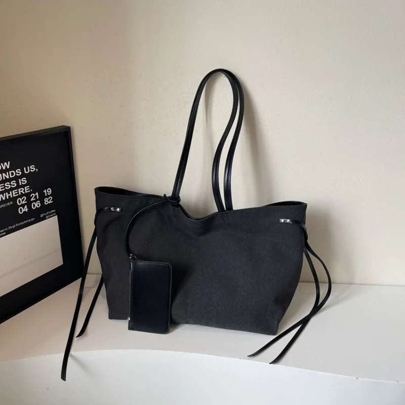 

Сумки на плечо большой емкости для женщин, парусиновые водонепроницаемые дорожные сумки, женские винтажные однотонные сумки с верхней ручкой