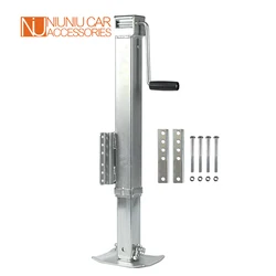 Heavy Duty Side Wind Square Trailer Jack With Footplate Zinc-Plated Bolt On Utility Boat Drop Leg Stands Corner Steady Parts