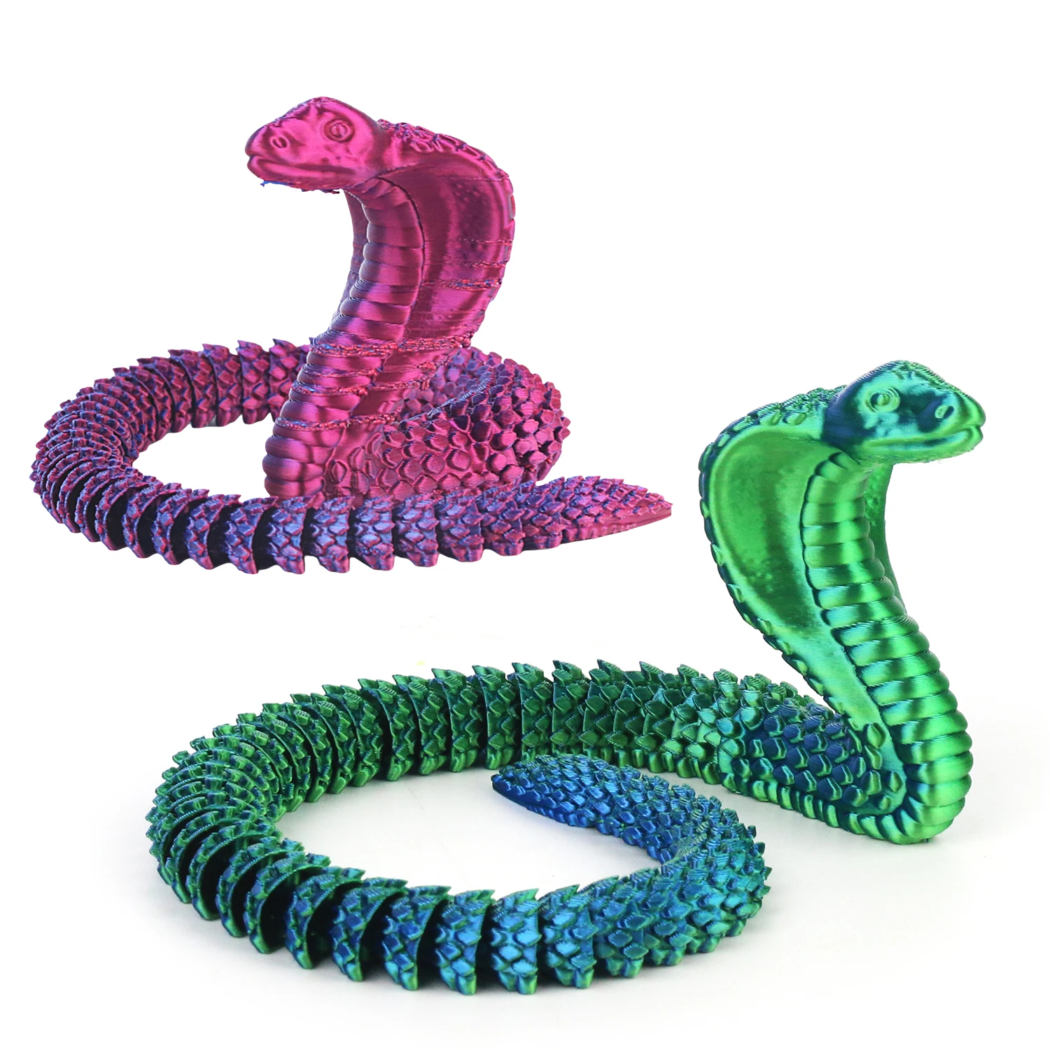 Multi joint movable large snake model articulated snake home office decoration prank crystal snake decompression toy