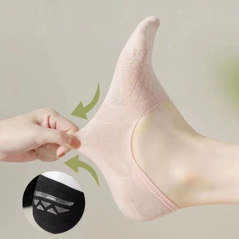 8 أزواج النساء المضادة للانزلاق الجوارب غير مرئية الصيف رقيقة شبكة بلون امتصاص العرق تنفس لينة مريحة الجوارب غير رسمية #2