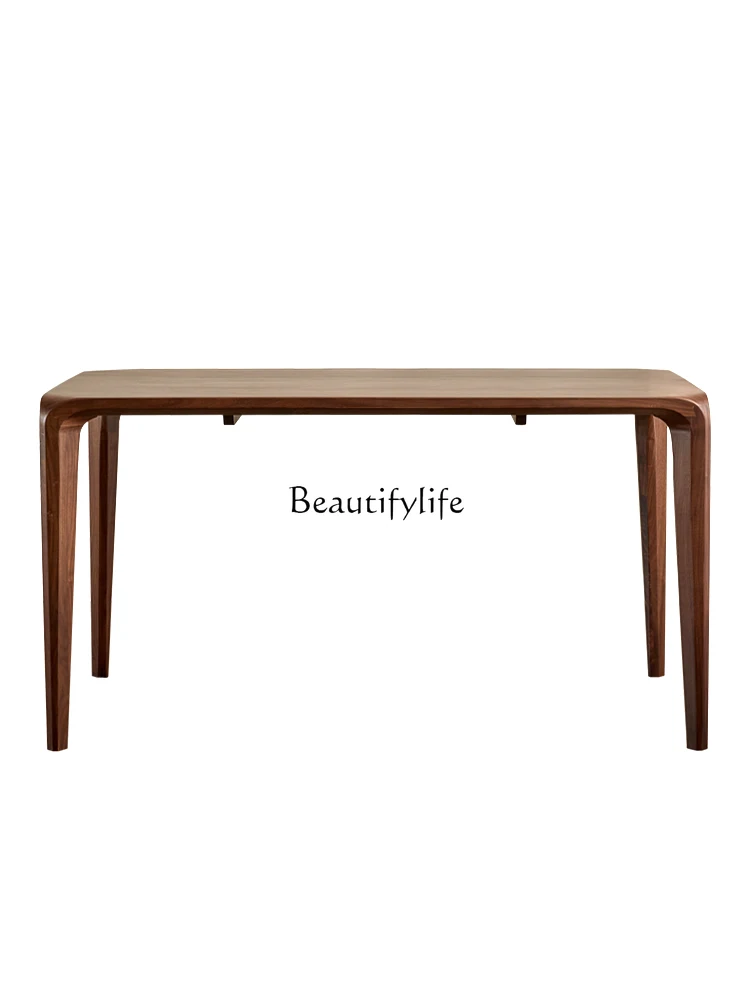 

North America Black Walnut Wood Table Rectangular Light Luxury and Simplicity Modern Solid Wood