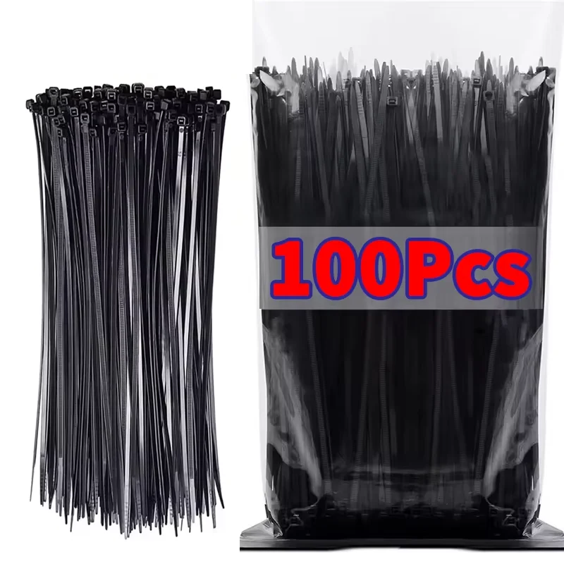 100PCS Colorful Nylon Cable Ties Self Locking Zip Ties Plastic Wire Binding Wrap Straps Cable Organizer Fastening Straps