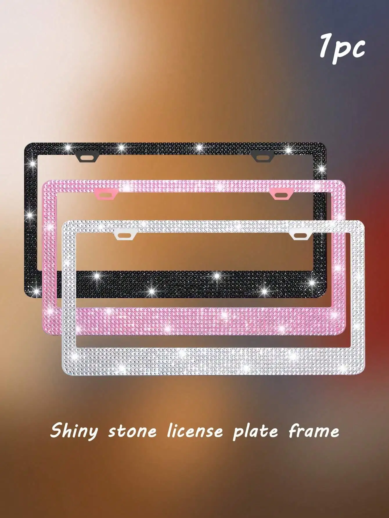 

1pc Bling Plastic License Plate Frames - Handcrafted Plastic Crystal grid board Pin board Metal wall art Felt letter board Altar