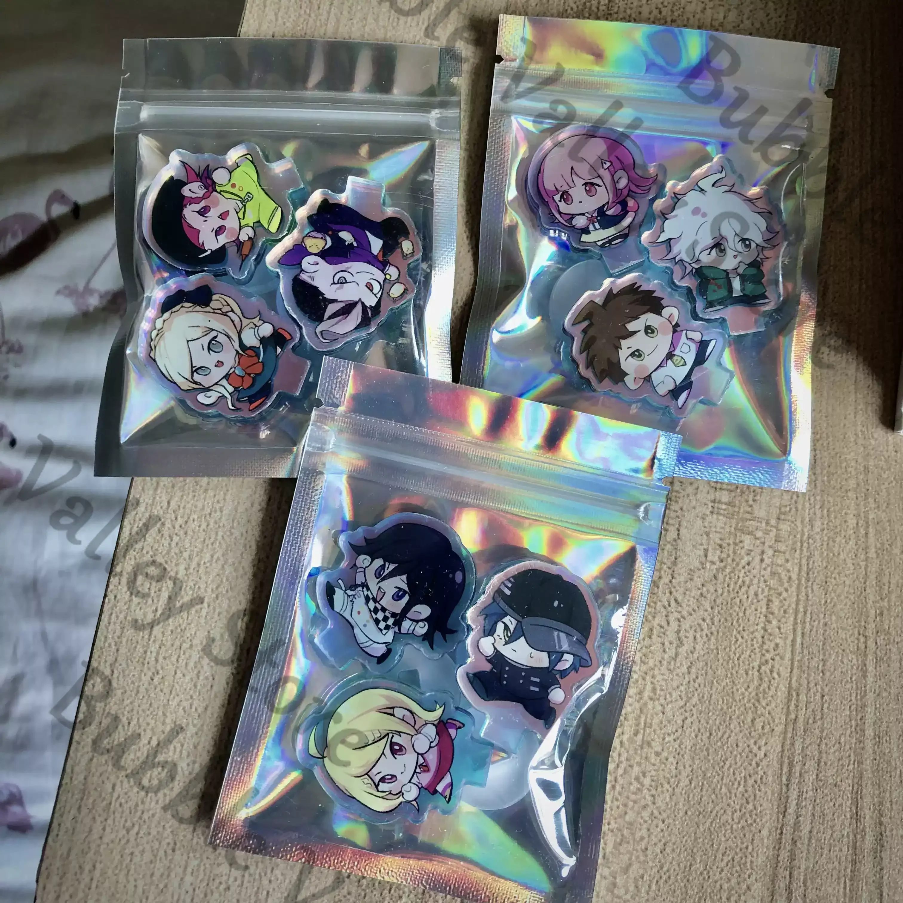 Anime Danganronpa Kokichi Oma Nagito Komaeda Kaede Akamatsu Cosplay Laser Acrylic Mini Figure Stand Cartoon Standing Sign Xmas