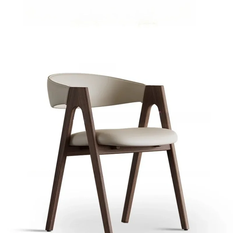 

Кресло для отдыха Wabi Sandy Wind из массива дерева в современном простом стиле для гостиниц и отелей, обеденный стол из кожи Bag Leather