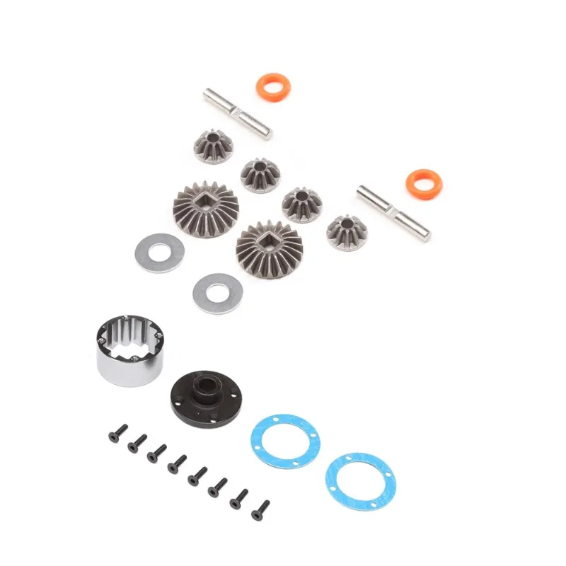 LOSI 1/10 Baja Rey Metal Center Gearbox Housing with Differential Rear Drive Shaft - Complete Aluminum Transmission Upgrade Set