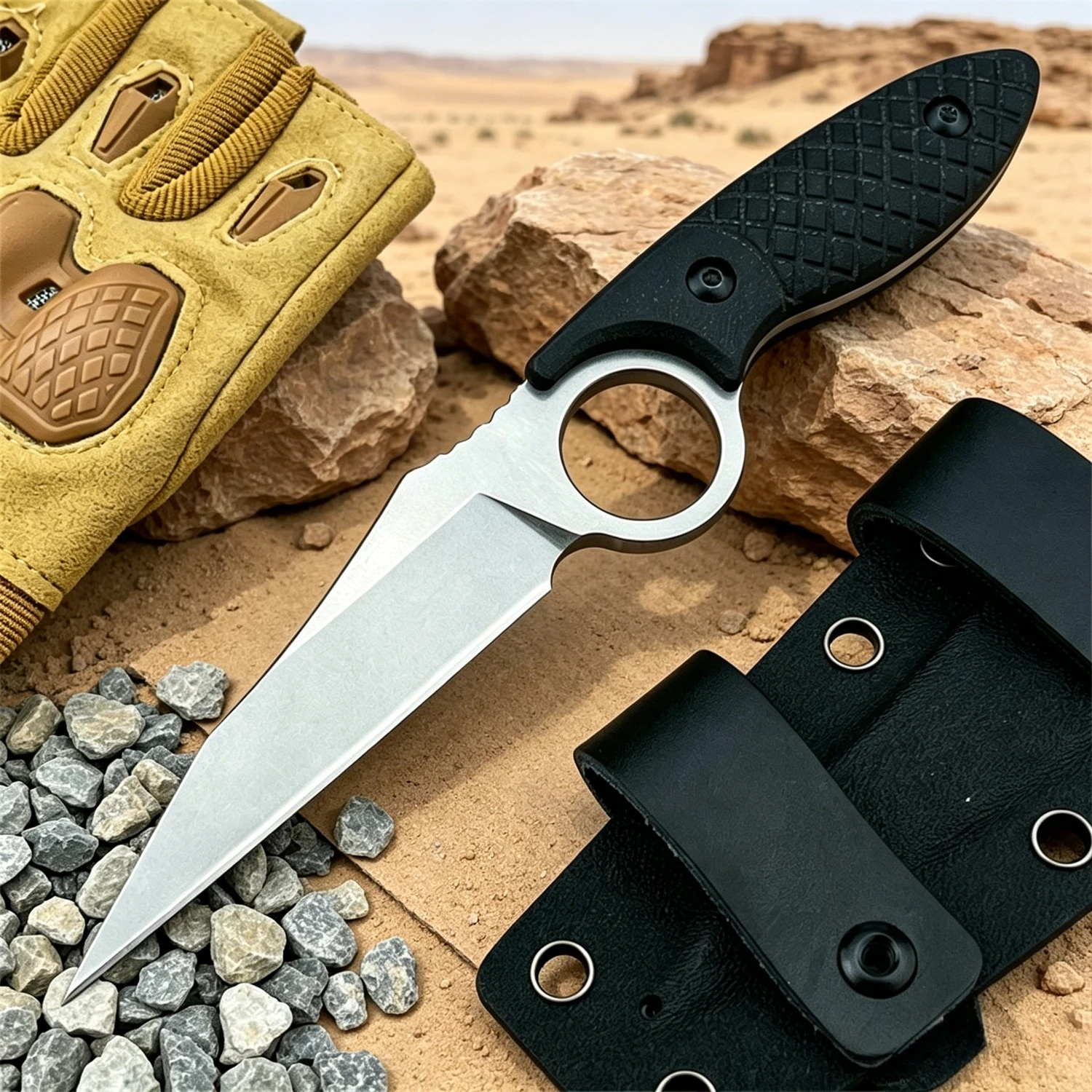 

Fixed Blade Knife for Outdoor Camping – with8Cr13MoV Steel Blade and Non-Slip G10 Handle, Utility EDC Tool, Gift for Men