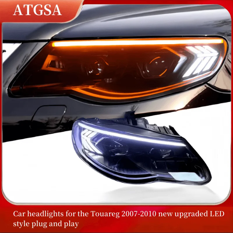 Car headlights for the Touareg 2007-2010 new upgraded LED style plug and play