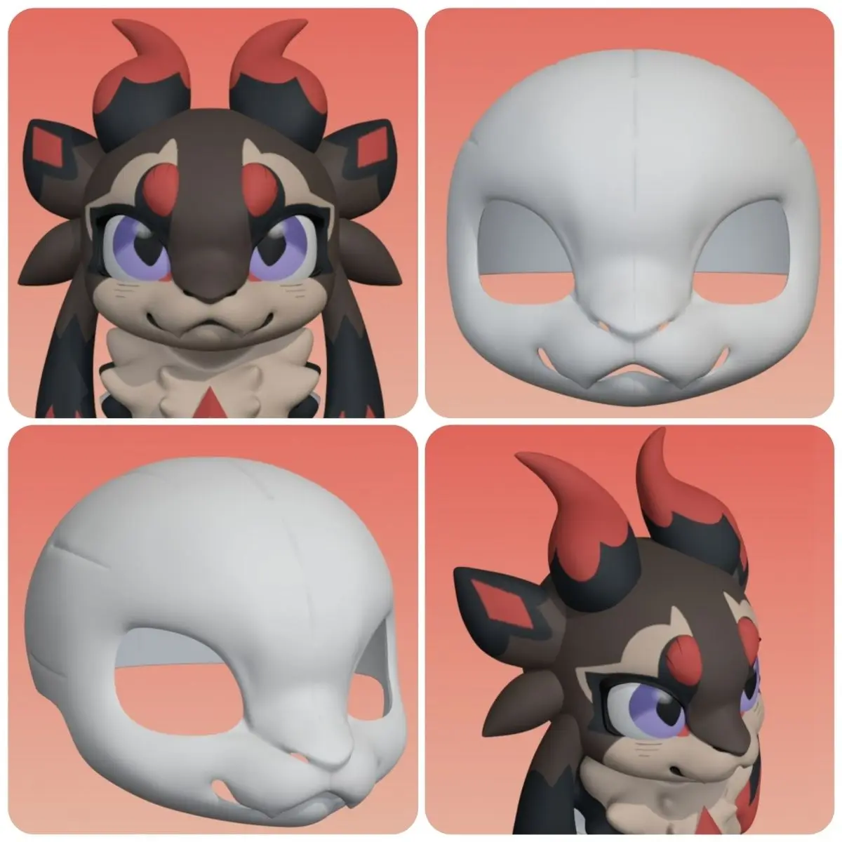 

American Style Base Mask Fursuit 3D Printing Dragon Kemono Skull Cute Furui Canine Animation Accessories cos Prop Furry
