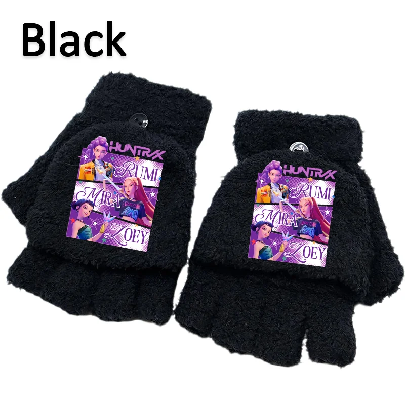 K-Pop Fingerlose Handschuhe, Halbe K-Pop Strickhandschuhe mit Fingerklappen, Warme Handschuhe für Mädchen und Jungen, zum Schreiben und für die Schule