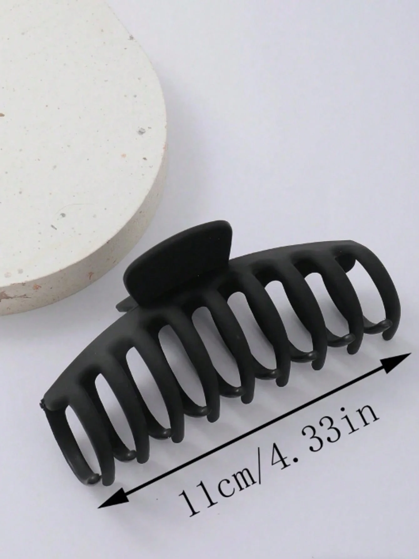 1 peça simples preto e branco grande clipe de osso de dragão, parte de trás da cabeça, cabelo enrolado, grampo de cabelo de praia, garra de cabelo