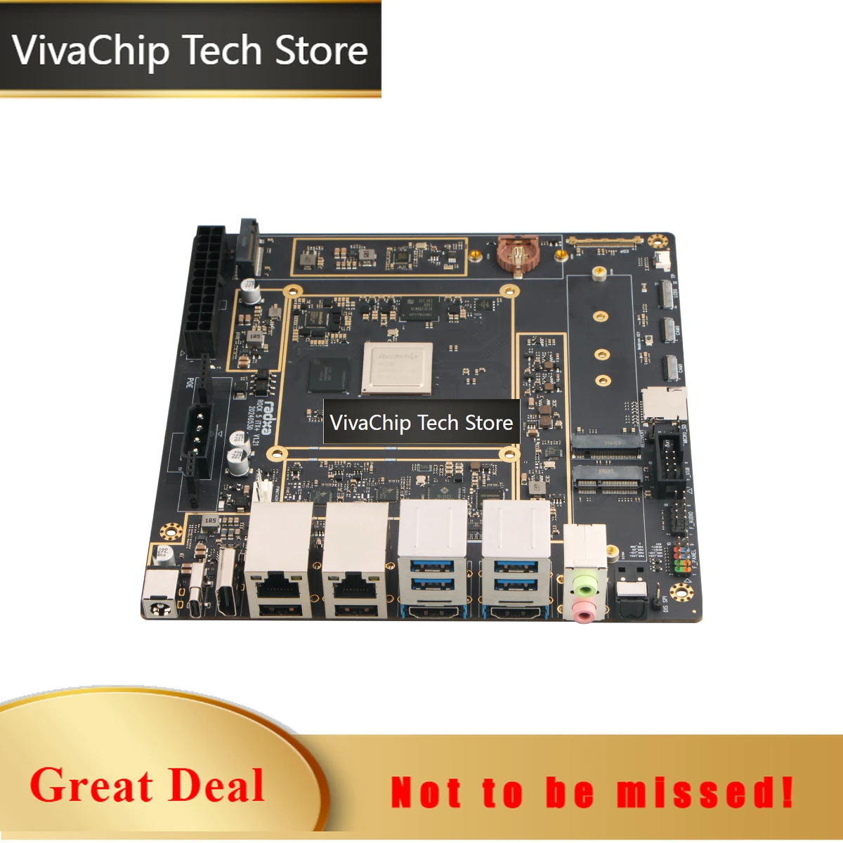 VivaCTRadxa ROCK 5 ITX+, RK3588 8-core CPU, Mini-ITX Motherboard, LPDDR5 RAM, 8K HDMI And Dual M.2 M Key Connector