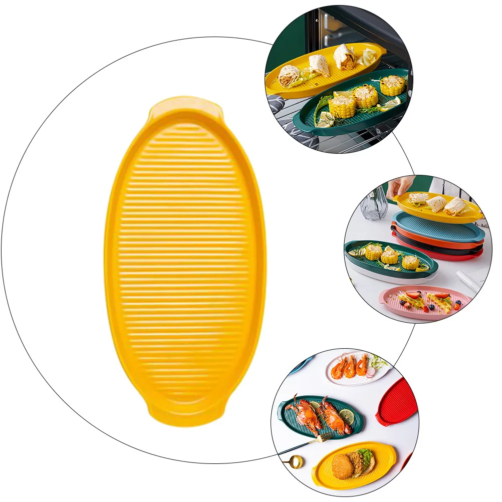 

1Pcs Ceramic Binaural Baking Tray Oval Kitchen Bakeware High Temperature Resistant Home Baking Dish Kitchen Bakeware