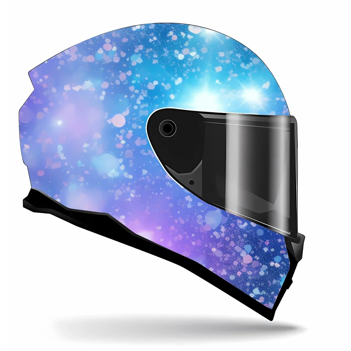 Holographic Glitter Digital Full Helmet Wrap Sticker Motorcycle Helmet Racing Graphic Decal Vinyl Wrap Helmet Decorative Sticker