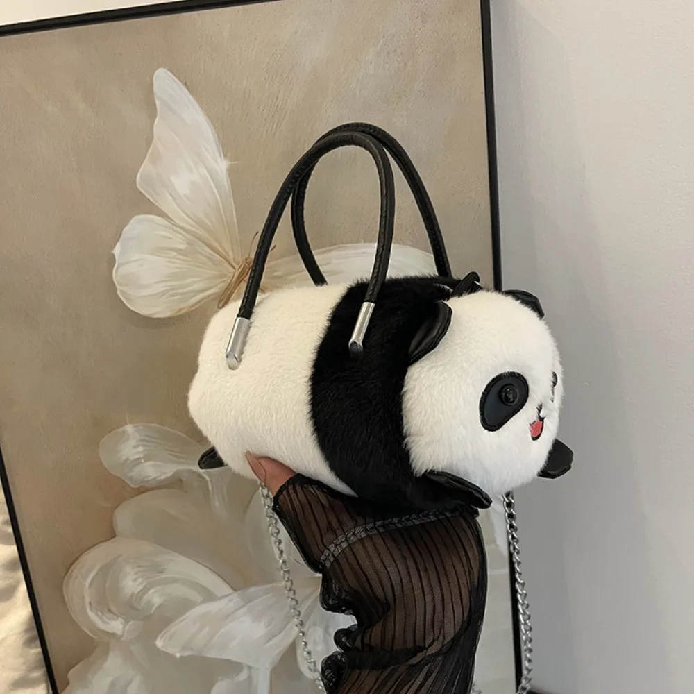 New Cute Animal Crossbody Bag Casual Trendy Panda Plush Bag Female Gift Chain Shoulder Bag
