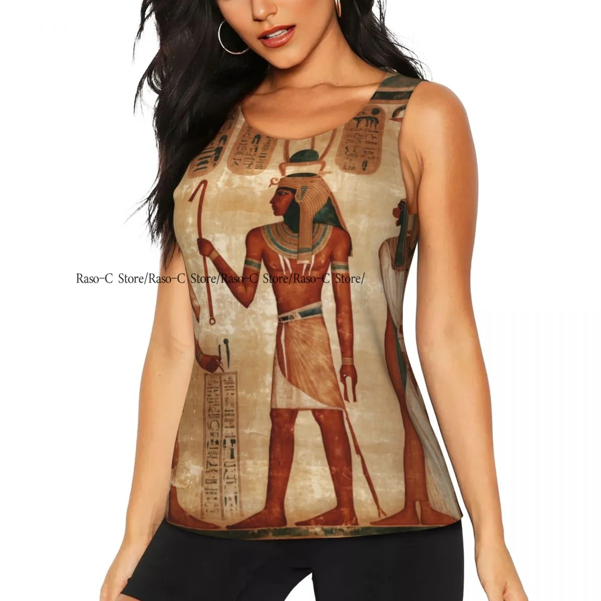 

Women Sport tank Tops Loose Yoga Tops Quick Dry Workout Sport Tops Ancient Egyptian Parchment Yoga Shirt