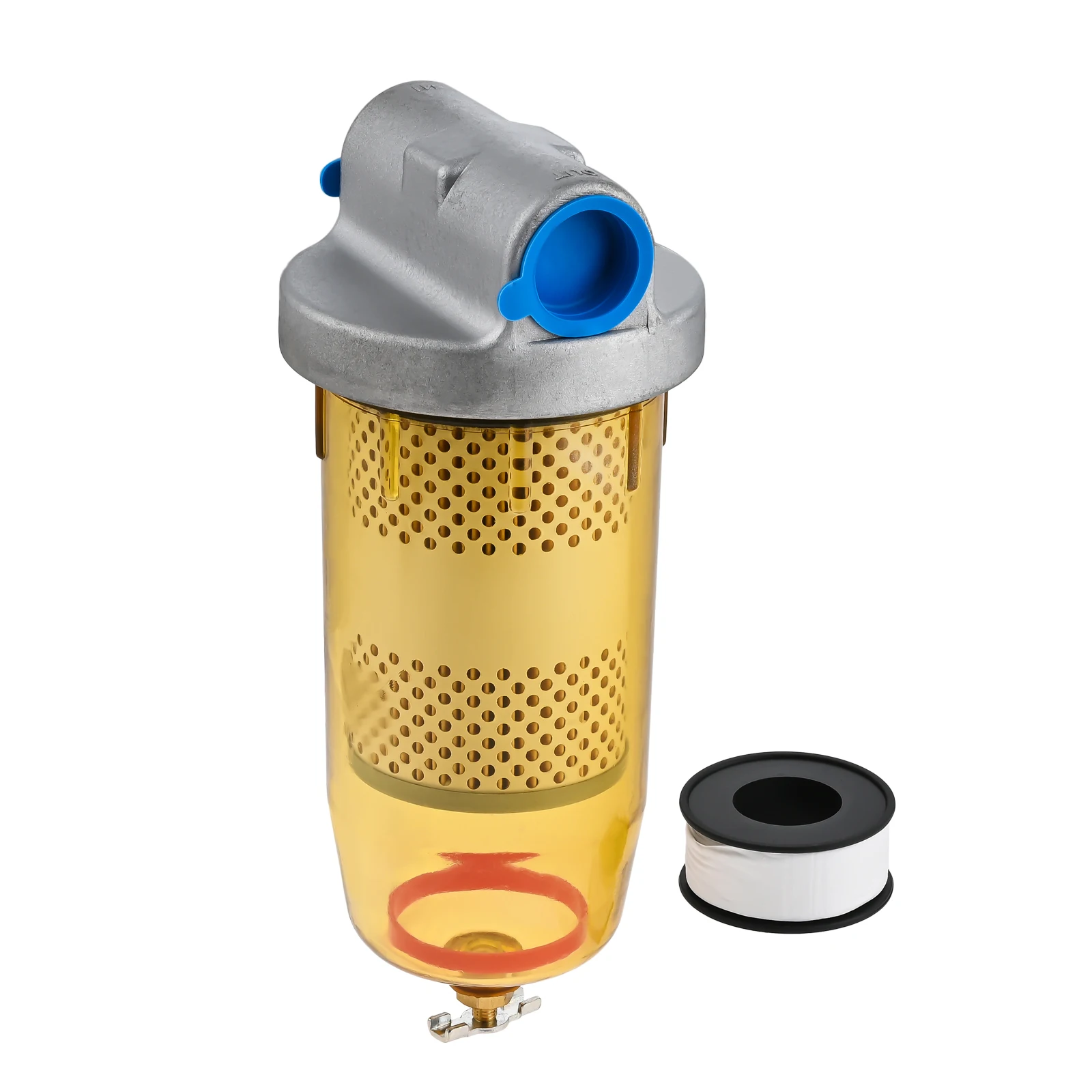 B10-AL Fuel Tank Filter Assembly Fits for Gasoline and Diesel Water Separate 30 Micron Max 25gpm 150psi with Zinc 1\