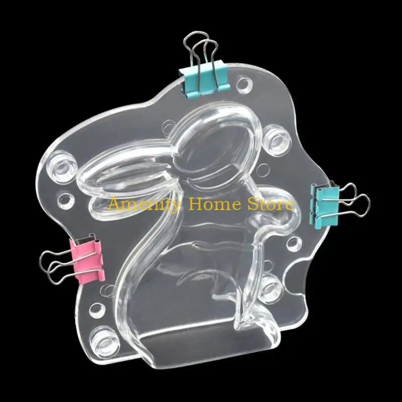 F26C 3D Chocolate Mold Easter Bunny Cake Decoration Molds Cake Tools Chocolate Platform Mold Kitchen Home Gift
